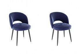 Набор стульев Моли 2 шт (синий велюр/черный) в Назарово - nazarovo.katalogmebeli.com | фото