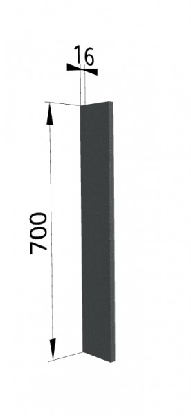 Панель торцевая ПТ 400 Квадро (для шкафа торцевого верхнего) Железо в Назарово - nazarovo.katalogmebeli.com | фото