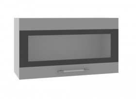 Ройс ВПГСФ 800 Шкаф верхний горизонтальный со стеклом с фотопечатью высокий (Белый софт/корпус Серый) в Назарово - nazarovo.katalogmebeli.com | фото