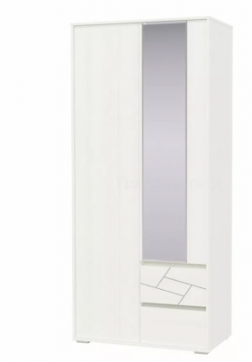 Шкаф 2-х дверный с ящиками Аделина 1000 Рамух белый в Назарово - nazarovo.katalogmebeli.com | фото
