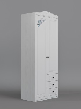 Шкаф 2-х створчатый с ящиками Бэлла (Выбеленное дерево/Белый) в Назарово - nazarovo.katalogmebeli.com | фото