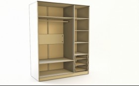Шкаф 3-х створчатый с ящиками Флёр (Белый/корпус Выбеленное дерево) в Назарово - nazarovo.katalogmebeli.com | фото 2