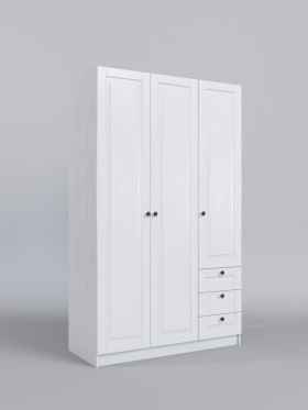 Шкаф 3-х створчатый с ящиками Классика (Белый/корпус Выбеленное дерево) в Назарово - nazarovo.katalogmebeli.com | фото