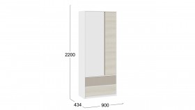 Шкаф для одежды комбинированный «Сканди» Дуб Гарден/Белый/Глиняный серый в Назарово - nazarovo.katalogmebeli.com | фото 4