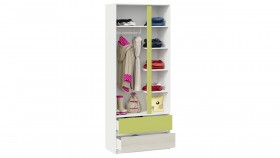 Шкаф для одежды комбинированный «Сканди» Дуб Гарден/Белый/Зеленый в Назарово - nazarovo.katalogmebeli.com | фото 4