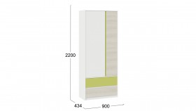Шкаф для одежды комбинированный «Сканди» Дуб Гарден/Белый/Зеленый в Назарово - nazarovo.katalogmebeli.com | фото 5