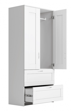 Шкаф двухдверный Сириус с 2 ящиками белый в Назарово - nazarovo.katalogmebeli.com | фото 2
