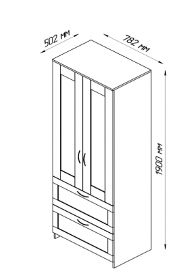 Шкаф двухдверный Сириус с 2 ящиками белый в Назарово - nazarovo.katalogmebeli.com | фото 3