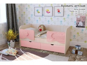 Соня Кровать детская 2 ящика 1.6 Розовый глянец в Назарово - nazarovo.katalogmebeli.com | фото