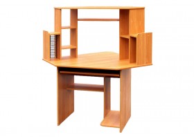 Угловой компьютерный стол (Вишня Оксфорд) в Назарово - nazarovo.katalogmebeli.com | фото