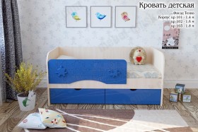 Техно Кровать детская 2 ящика 1.8 Синий глянец в Назарово - nazarovo.katalogmebeli.com | фото